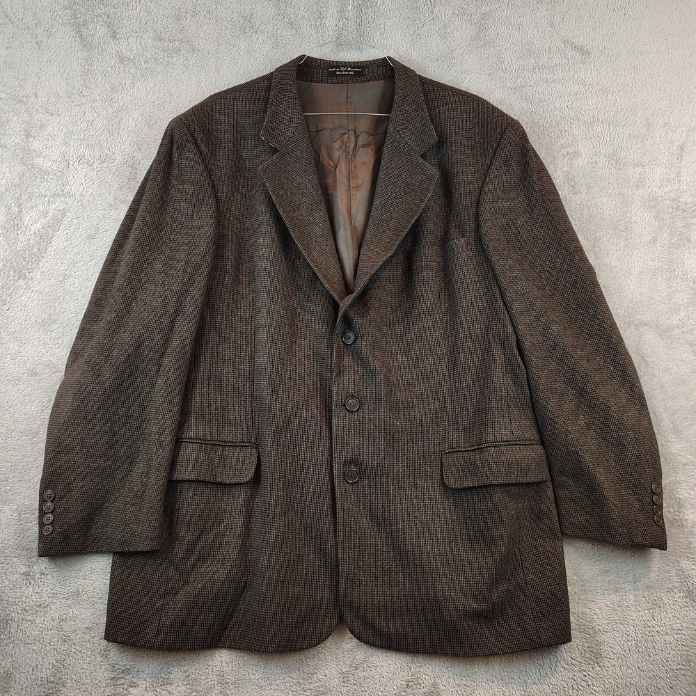 VTG GIANFRANCO RUFFINI Italian Camel Hair Blend Coat Mens Size L-46 Tweed Luxury